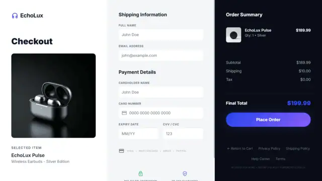 YHDEV E-commerce Portfolio - Optimized Checkout Flow
